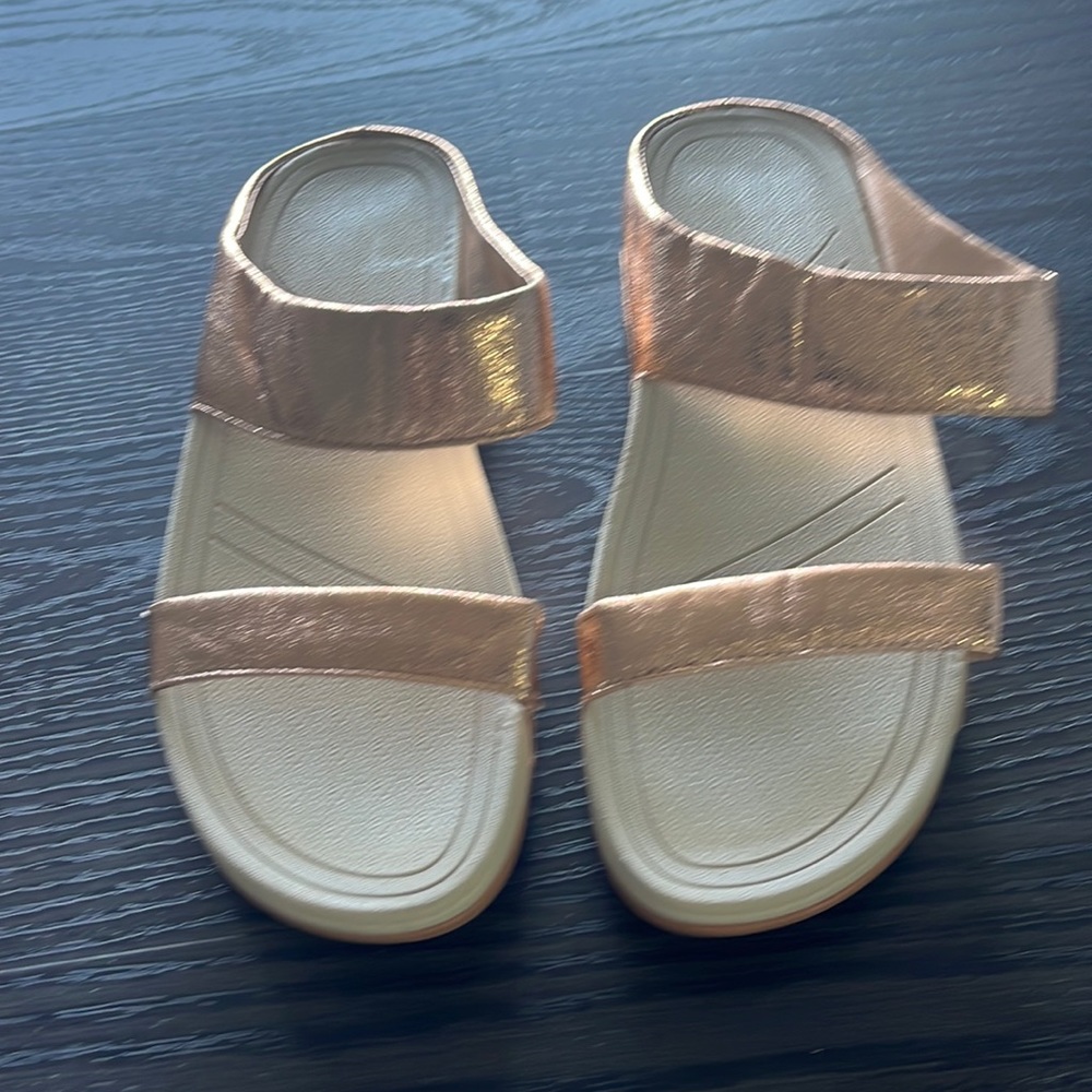 Women’s Rose Gold Slide Sandals - Comfortable Everyday Sandals